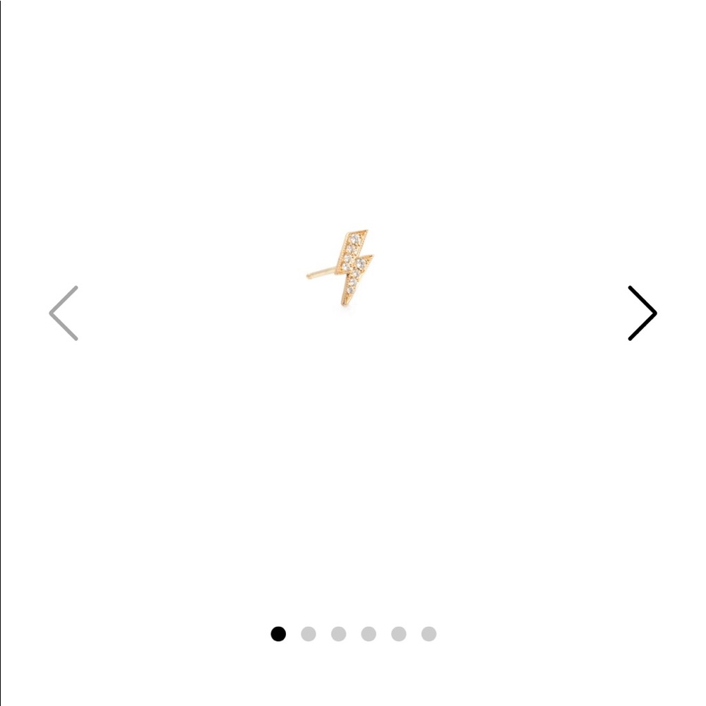 MIDI BITTY PAVE DIAMOND LIGHTNING BOLT  STUD Zoe Chicco
